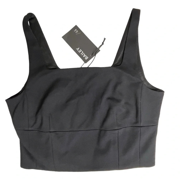 Bailey 44 NWT Black Square Neck Crop Top Tank Size X-Small - Picture 1 of 15